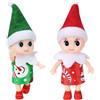 EKKONG Elfo Natale Pupazzo, Elfi di Babbo Natale 2 Pezzi Baby Bambola Natale per Ragazzo Ragazza Decorazioni Natalizie Giocattolo