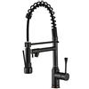 Beelee Rubinetto da cucina professionale ad arco alto con bocca girevole, rubinetto monoblocco per uso commerciale con doppio ugello funzionale abbassabile, bronzo lucidato ad olio, Beelee BL7091B