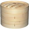 KitchenCraft World of Flavours Cestello per cottura a vapore in bambù da 20 cm, a 2 livelli, ideale per Dim Sum, verdure, Bao Buns, carne e pesce, beige