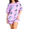 Disney Pigiama Lilo And Stitch per Donne | Pigiama a Maniche Corte con Stampa Integrale per Ragazze | Pigiamone Accogliente da Donna per Gli Appassionati di Stitch | Merchandise Ufficiale | XS