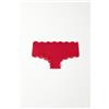 Tezenis Culotte Brasiliana Microfibra Riciclata E Pizzo Donna Rosso