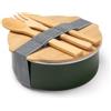Portapranzo con posate e coperchio in bamboo EVELIN personalizzate o neutre