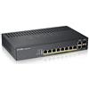 Zyxel Switch PoE+ a 8 porte Gigabit Ethernet Smart-Managed | Budget da 130 Watt | 2 porte combo Gigabit | Modalità cloud ibrido [GS1920-8HPv2]