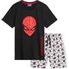 Marvel Pigiama Bambino 4-14 Anni Pigiama Spiderman Bambino Avengers Maniche Corte e Pantaloncini Pigiama Bambino Cotone Misto Gadget Idea Regalo (Nero Spiderman, 5-6 Anni)