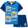 Minions Pigiama Corto Bambino, Pigiamino Estivo in Cotone Set - Regalo Ragazzi (Blu, 9-10 Anni)