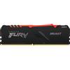 Kingston Technology FURY Beast RGB, 8 GB, 1 x 8 GB, DDR4, 3200 MHz, 288-pin DIMM, Nero KF432C16BBA/8