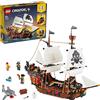 LEGO Creator Galeone dei Pirati, Set 3 in 1 con Nave Giocattolo, Locanda e Isola del Teschio, Minifigure e Squalo da Costruire, Giochi Creativi 31109