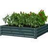Outsunny Letto per Orto Rialzato a Fondo Aperto con Rivestimento, in Acciaio Zincato, 120x120x30 cm, Verde
