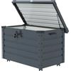 Outsunny Baule da Esterno da 295L con Serratura e 2 Maniglie, in Acciaio Zincato, 120x62x66 cm, Grigio Scuro