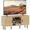 HOMCOM Mobile TV 55 con 2 Armadietti e 2 Ripiani in Legno e Acciaio, 120x40x55 cm, Nero e Rovere