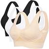 Litthing Donne Reggiseno senza Ferretto Reggiseno Giornaliero Dolce Reggiseno Maglia senza Schienale senza Soluzione di Continuità Dormire Reggiseni Basic Imbottito Traspiranteper Yoga（Bianca+Nero+Carne,M)