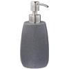 Relaxdays Dispenser di Sapone, 300ml, Portasapone Ricaricabile Manuale, Accessorio Home Bagno & Cucina, Rotondo, Grigio