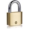 Yale Lucchetto in ottone Y110B/60 60 mm con arco lungo: corpo solido con doppia chiusura e arco in acciaio temprato testato EN12320 per resistenza a taglio torsione e corrosione