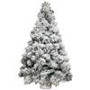 G.t.r. Albero di natale a metà da parete innevato basket white h.150 cm con vaso in rattan bianco sia per ambienti interni che per esterni 312 rami