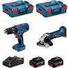 Bosch professional bosch kit 18v bsk182m2a (gsb 18v-21 + gws.. 8435587910367