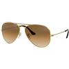Ray-Ban Occhiali da Sole Unisex-Adulto, Oro (Gold), 55 mm