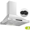 AMZCHEF cappa aspirante 60cm aria di scarico cappa a parete aria di ricircolo cappa a parete con filtro ai carboni attivi cappa a 3 livelli di potenza in acciaio inox illuminazione a LED