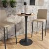 DEGHI Tavolo alto rotondo 60 cm con top noce e struttura nera - Tulipano Plus