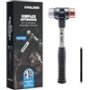 HALDER - Scatola d'azione per auto, martello delicato SIMPLEX D40, rame/metallo morbido + foratura | 3749s001