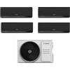 Junkers Bosch Condizionatore Climatizzatore Junkers Bosch Quadri Split Inverter R-32 Serie Climate 7000i Black 9000+9000+12000+18000 BTU Con 5000M 105/4 E Wi-Fi Integrato 9+9+12+18