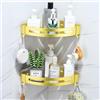 maifey Mensola Angolare per Doccia in Alluminio, Finitura Oro Sabbia Brillante, Scaffale Bagno Senza Foratura con Adesivi, Resistente alla Ruggine, Mensola Bagno per Shampoo, con 4 Ganci, Set da 2