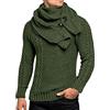 VaiKanhai Maglione da uomo a maglia grossa con sciarpa, invernale, caldo, stile punk, maglione invernale a maniche lunghe, maglione invernale vintage da uomo, Verde militare67, M