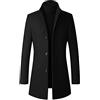 Generico Trench a Vento Uomo Elegante Taglie Forti Capispalla Lana Caldo Cappotto Manica Lunga Doppio Petto Classico Trench Lungo da Uomo in Tweed Nuovi Ufficio Casual Giubbotto Slim Fit Mezze Stagioni Viaggi