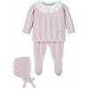 Nene Tutina Neonato In Filo di Cotone a Maglia - Completo Nascita Ospedale 3 Pezzi - Rosa (Cotone, 3 Mesi (62 cm))