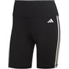 adidas Donna Training Essentials 3-Stripes High-Waisted Short Leggings, Black, XXS