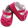 Aeromdale Scarpe da bambola in PU con fiocco per bambole americane da 46 cm, accessori per bambole giocattolo, rosa rossa, 1 paio