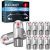 Keiurot - Confezione da 10 lampadine a LED T10 501 W5W 194 168 2825, per auto, luce interna, cupola, mappa, porta, luce laterale, targa, rosso, DC12V