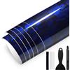 GRTHTATI 150cm x 30cm Pellicola Adhesiva Carbonio Forgiata Lucido per Auto Pellicola Wrapping Pellicola Protettiva per Interni/Esterni di Auto, Moto, Bici, Moto, Bici (Blu Lucida, 150cm x 30cm)