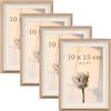 YoHyien 4 Pezzi Cornici Foto, Cornice Portafoto da Tavola, Decorative Cornice per Foto da Muro, Photo Frame for Wall (Effetto Legno, 10 x 15 cm)