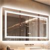 LUVODI Specchio LED da Bagno: Retroilluminato + Frontale Luce 120x80cm Grande Specchio Rettangolare LED Luce Bagno, 3 Touch Dimmerabile, Antiappanamento, Funzione Memoria IP56, Orizzontale Verticale