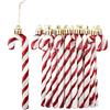 HERZWILD 12 decorazioni per albero di Natale a forma di bastoncini di zucchero, decorazioni palline natalizie (bianco-rosso)