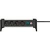 Brennenstuhl Alu Office-Line Ciabatta elettrica a 4 prese/presa in alluminio per scrivania (presa multipla con interruttore e cavo da 1,8 m, Made in Germany