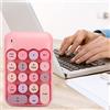 Dpofirs Mini Tastierino Numerico Wireless X910 con 18 Tasti Rotondi, Tastierino Numerico USB Impermeabile Rosa Stile retrò per Computer e Laptop, Tastierino Colorato per Contatori