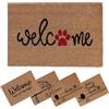 SPOTTED DOG GIFT COMPANY Zerbino Ingresso Esterno Interno 40x60 cm - Zerbino Ingresso Casa In Fibra Naturale di Cocco, Resistente - Con Base Antiscivolo con Gatto Cane Zampa