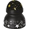 EMOS Universum DCPW05 - Proiettore LED decorativo bianco caldo, proiezione a soffitto e parete, funzionamento USB o a batteria (3 x AAA), durata 10.000 ore, IP20 per interni, colore nero