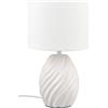RL LIVE YOUR LIGHT Reality Leuchten Lampe de table MELVA R51771031, Base Céramique Blanc mat, Abat-jour Tissu Blanc, excl. 1x E14