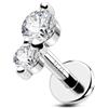 OUFER 925 Sterling Silver Helix Piercing Jewellery 16G 6 mm Conch Tragus Flat Back Cartilage Earring Internally Threaded CZ Upper Top Lower Ear Ring Nose Studs Women Men