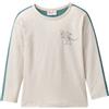People Wear Organic Maglietta lunga in cotone bio T-Rex - col. sabbia /verde