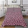 DONGSHAN Parure Copripiumino Letto Singolo Stampa leopardata rosa Parure Copripiumino Letto Singolo in Microfibra con Anallergica Copripiumini 135x200 cm + 2 Federe 50x80 cm, per Bambini Ragazzie Ragazze