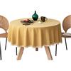 FANIVIN Tovaglia rotonda in cotone e lino Resistente all'acqua e alle macchie Facile da pulire giallo Diametro 180cm