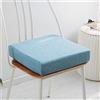 OREAMY Cuscino per sedia in memory foam rimovibile spesso 5/8 cm 40/45/50 cm di lusso, cuscino antiscivolo, per sedie da pranzo, ufficio, cucina, 45 x 45 x 5 cm, azzurro