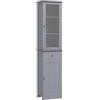 kleankin Mobile Colonna Bagno, Mobiletto Bagno Salvaspazio con Ante Trasparente, Armadietto, Cassetto e Ripiani Regolabili in MDF, 40x27x171.5 cm, Grigio