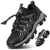 UOVO Scarpe da ginnastica per bambini Scarpe da passeggio basse per bambini impermeabili Trekking Escursionismo Calzature da corsa Nero Blu Grigio Taglia 9 UK Bambino a 5.5 UK, Nero argento, 36 EU