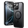 TAURI Cover per iPhone 16 Pro con Pellicola in Vetro Temperato,[Compatibile con MagSafe] Magnetica Custodia per Sottile Anticaduta - Nero