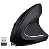 EasyULT Mouse Verticale Wireless Ricaricabile, Ergonomico Ottico Mouse Senza Fili 2.4G con Nano Ricevitore, 800/1200/1600 DPI Regolabile Mouse USB, 6 Pulsanti, per PC/Laptop/Desktop/MacBook(Nero)