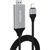MMOBIEL Cavo da USB-C a HDMI 2m - 4K@60Hz - Cavo USB 3.1 Type-C a HDMI - Adattatore da Thunderbolt 3 per MacBook Pro/Air, iPhone 16/15, iPad Pro, iMac, Samsung Galaxy, Chromebook ecc.